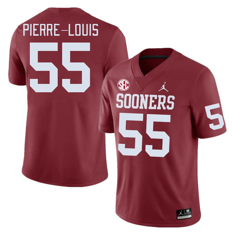 #55 Eddy Pierre-Louis Oklahoma Sooners 2024 SEC Conference College Football Jerseys-Crimson